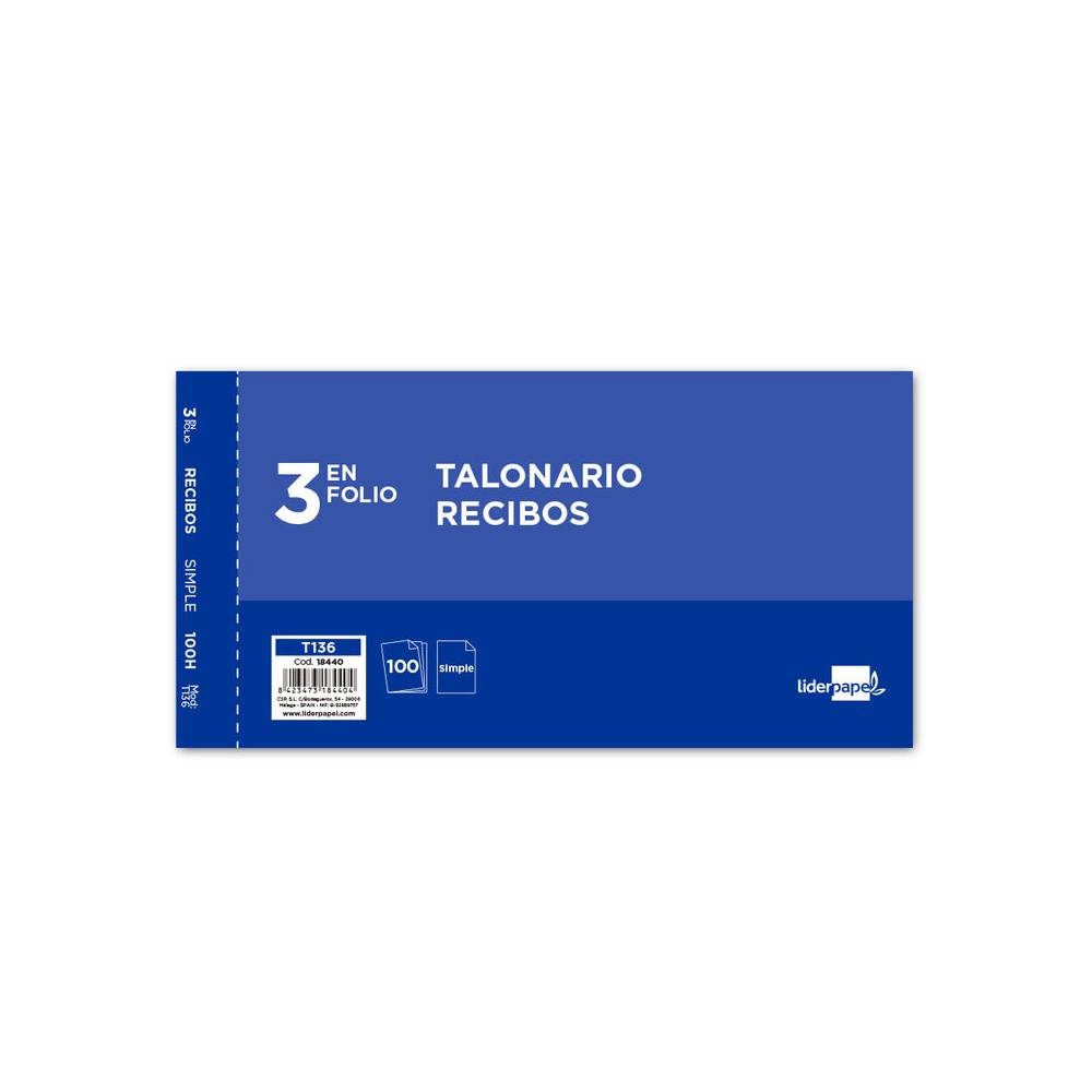 Compra Talonario Liderpapel Recibos F Original T Sin Matriz