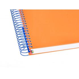 Cuaderno espiral liderpapel a4 micro antartik tapa forrada 120h 100 gr liso con bandas 4 taladros color naranja fluor r
