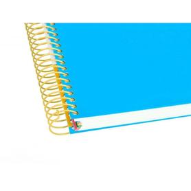 Cuaderno espiral liderpapel a4 micro antartik tapa forrada120h 100 gr cuadro 5mm 5 banda4 taladros color azul