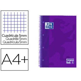 Cuaderno espiral oxford ebook 1 tapa extradura din a4+ 80 h cuadricula 5 mm lila touch