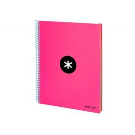 Cuaderno espiral liderpapel a4 micro antartik tapa forrada 120 h 100g cuadro 5 mm color rosa promo caran d ache