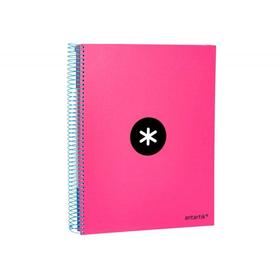 Cuaderno espiral liderpapel a4 micro antartik tapa forrada 120 h 100g cuadro 5 mm color rosa promo caran d ache