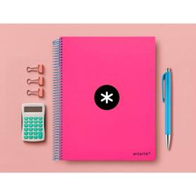 Cuaderno espiral liderpapel a4 micro antartik tapa forrada 120 h 100g cuadro 5 mm color rosa promo caran d ache