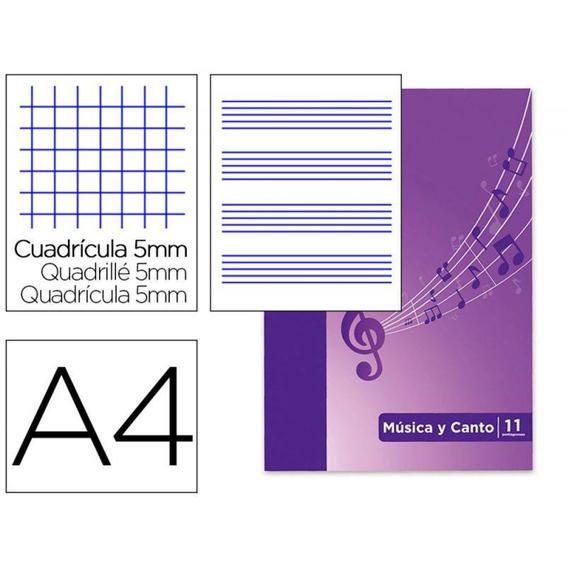 Bloc musica y canto oxford pentagrama interlineado 2 mm + cuadricula 5 mm din a4 24 hojas 90g/m2