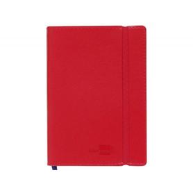 Libreta liderpapel simil piel a7 120 hojas 70g/m2 cuadro 4mm sin margen rojo