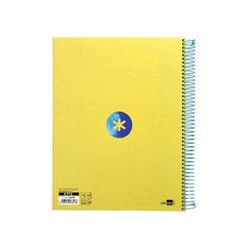 Cuaderno espiral liderpapel a5 micro antartik tapa forrada120h 100 gr cuadro 5mm 5 banda6 taladros trending amarillo