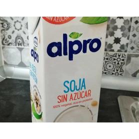 Bebida de soja alpro 100% vegetal sin azucar rica en proteinas con calcio y vitaminas brik de 1 litro