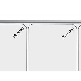 Planificador semanal nobo magnetico + tablero corcho horizontal con marco de aluminio 585x190 mm