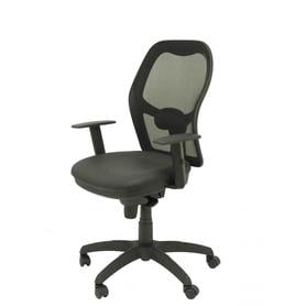 Silla Jorquera malla negra asiento similpiel negro