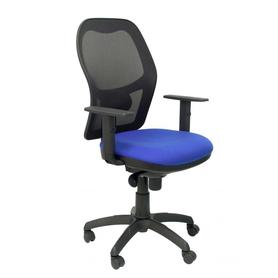 Silla Jorquera malla negra asiento bali azul