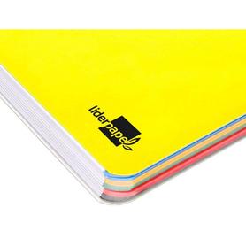 Cuaderno espiral liderpapel a4 micro antartik tapa plastico 120h 100 gr horizontal 5 bandas 4 taladros amarillo fluor r