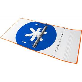 Carpeta con recambio y solapa liderpapel antartik a4 cuadro 5 mm forrada 4 anillas redondas 40mm color naranja