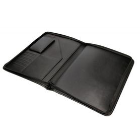 Carpeta portafolios cremallera con bolsa para movil y tarjetero color negro 260x355 mm