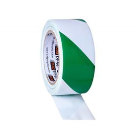 Cinta adhesiva tarifold seguridad para marcaje y señalizacion de suelo 33 mt x 50 mm color blanco/verde