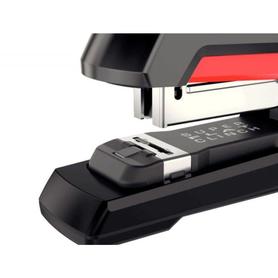 Grapadora rapid supreme s50 plastico capacidad de grapado 50 hojas usa grapas 24/6-8+ y 26/6-8+ color negro/rojo