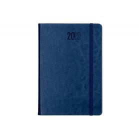 Agenda encuadernada liderpapel mykonos 15x21 cm 2023 dia pagina papel 70 gr piel antigua con gomilla azul