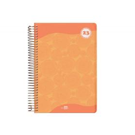 Agenda espiral liderpapel classic a5 2023 semana vista portada polipropileno papel 70 gr color naranja