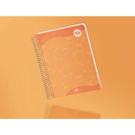 Agenda espiral liderpapel classic a5 2023 dia pagina portada polipropileno papel 70 gr color naranja
