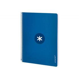 KB44 - Cuaderno espiral liderpapel a5 antartik tapa dura 80h 100 gr cuadro 5mm con margen color azul oscuro