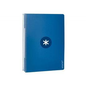 KB44 - Cuaderno espiral liderpapel a5 antartik tapa dura 80h 100 gr cuadro 5mm con margen color azul oscuro