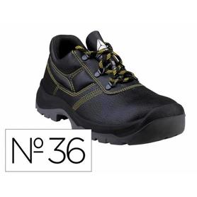JET3SPNO36 - Zapatos de seguridad deltaplus piel crupon pigmentada suela pu bi densidad color negro talla 36