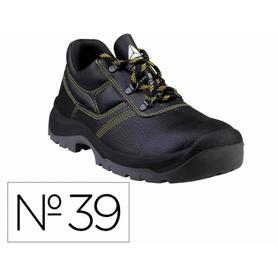 JET3SPNO39 - Zapatos de seguridad deltaplus piel crupon pigmentada suela pu bi densidad color negro talla 39