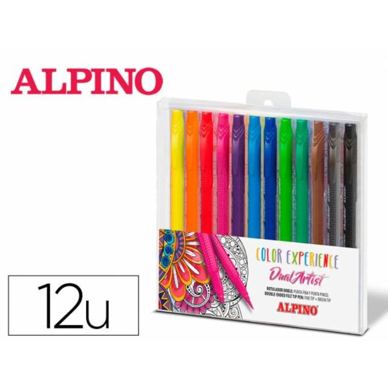 Rotulador alpino maxi caja de 12 colores surtidos