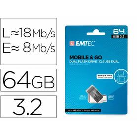 EMTEC E173607 - Memoria emtec usb 3.2 dual mobile & go type-c /usb 64 gb