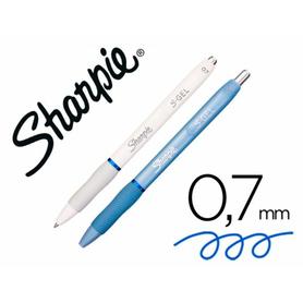 2162641 - Boligrafo sharpie fashion retractil tinta gel azul 0,7 mm color azul hielo y blanco