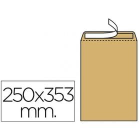 Sobre liderpapel bolsa n.11 kraft folio prolongado 250x353mm tira de silicona caja de 250 unidades