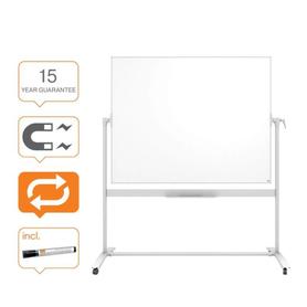 Pizarra blanca móvil Nano Clean Classic de Nobo, 1500 × 1200 mm - 1901031