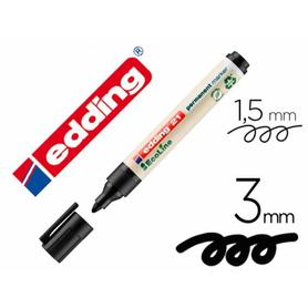 21-01 - Rotulador edding 21 marcador permanente ecoline 90% reciclado color negro punta redonda 1,5-3 mm recargable