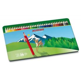 AL010760 - Lapices de colores alpino caja metalica de 36 unidades colores surtidos