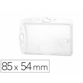 8905-19 - Identificador durable rigido con pinza 1 tarjeta identificacion/pase seguridad color transparente 85x54 mm