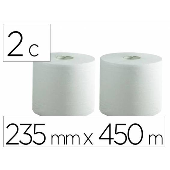 22867 - Papel secamanos bunzl greensource air laid 2 capas celulosa blanca 235 mm x 450 mt paquete de 2 rollos