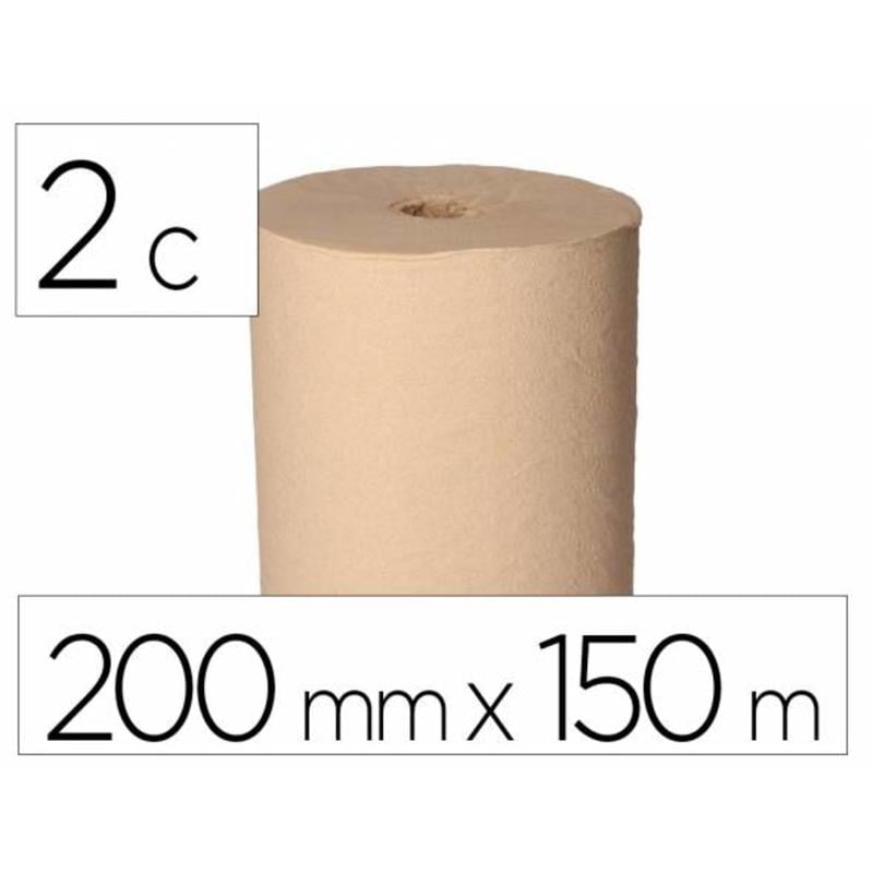 30787 - Papel secamanos bunzl greensource nature 2 capas celulosa reciclada kraft 200 mm x 150 mt paquete de 6