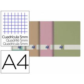 Cuaderno espiral oxford europeanbook 1 din a4 80 hojas cuadro 5x5 nature colores surtidos - 400160951