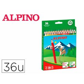 Lapices de colores alpino caja 36 unidades colores surtidos largos - AL010600