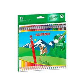 Lapices de colores alpino borrable caja de 24 unidades colores surtidos - AL013658