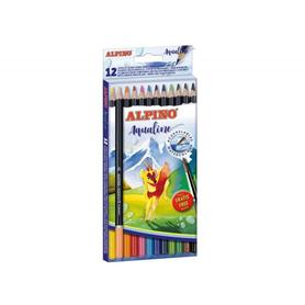 Lapices de colores alpino acuarelable aqualine caja de 12 unidades colores surtidos - AL000130