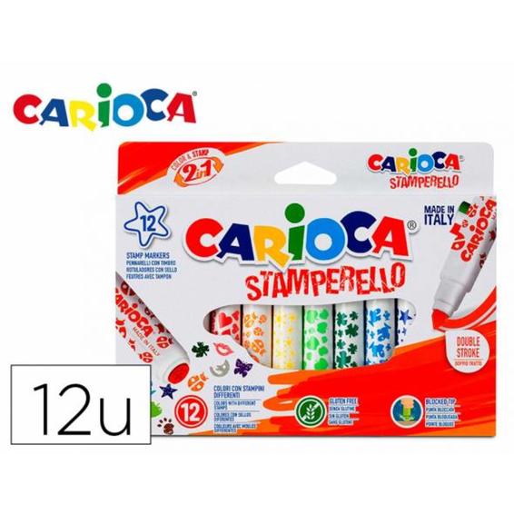 Rotulador carioca stamperello caja 12 unidades colores surtidos - 42240