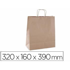 Bolsa kraft apli marron asa retorcida 320x160x390 mm paquete de 50 unidades - 101646