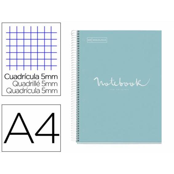 Cuaderno espiral miquelrius notebook 1 emotions tapa forrada din a4 microperforado 80 hojas 90g m2 cuadro 5 mm - MR46047