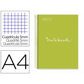 Cuaderno espiral miquelrius notebook 1 emotions tapa forrada din a4 microperforado 80 hojas 90g m2 cuadro 5 mm - MR46076