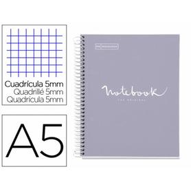 Cuaderno espiral miquelrius notebook 1 emotions tapa forrada din a5 microperforado 80 hojas 90g m2 cuadro 5 mm - MR46677