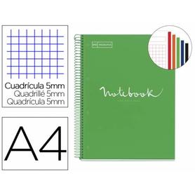 Cuaderno espiral miquelrius notebook 5 emotions tapa forrada din a4 microperforado 120 hojas 90g m2 cuadro 5 mm - MR46065