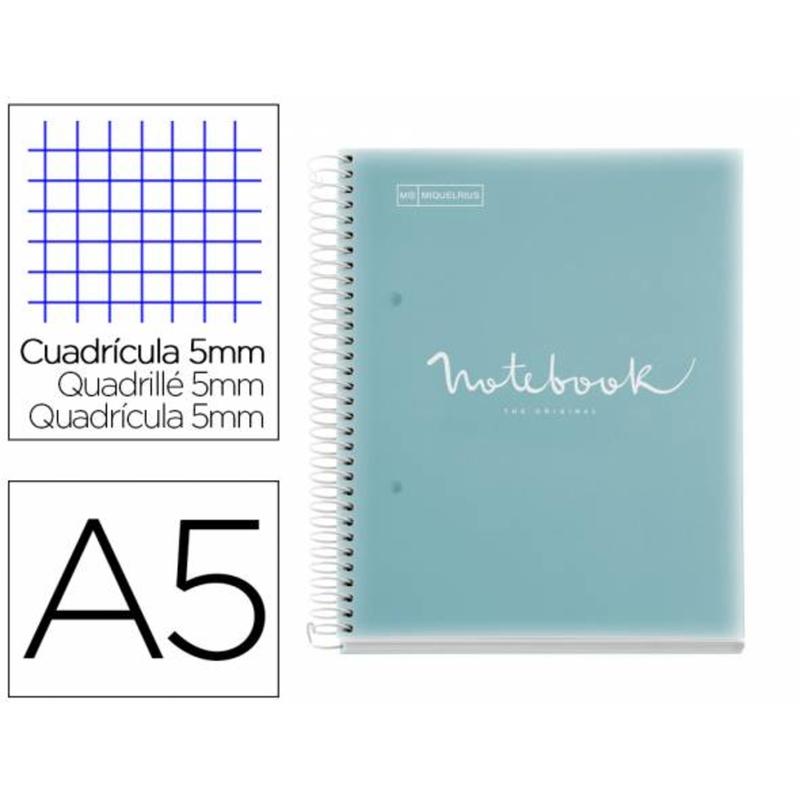 Cuaderno espiral miquelrius notebook 5 emotions tapa polipropileno din a5 microperforado 120 hojas - MR46103