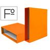 Caja archivador liderpapel de palanca carton folio documenta lomo 75mm color naranja - CZ20
