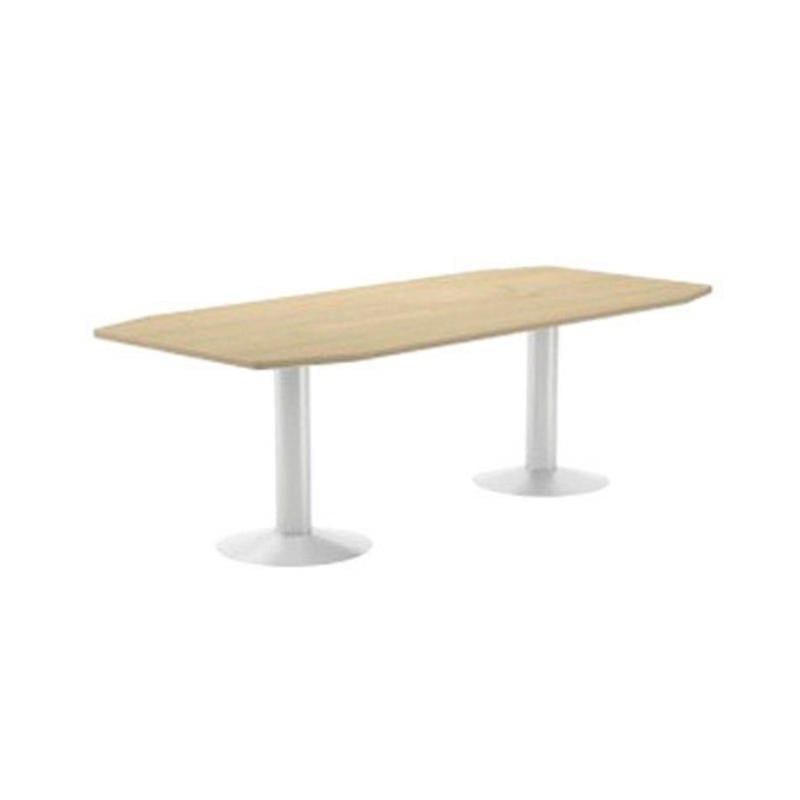 Mesa de reunion rocada meeting 3003atw01 estructura columna doble acero blanco tablero madera haya