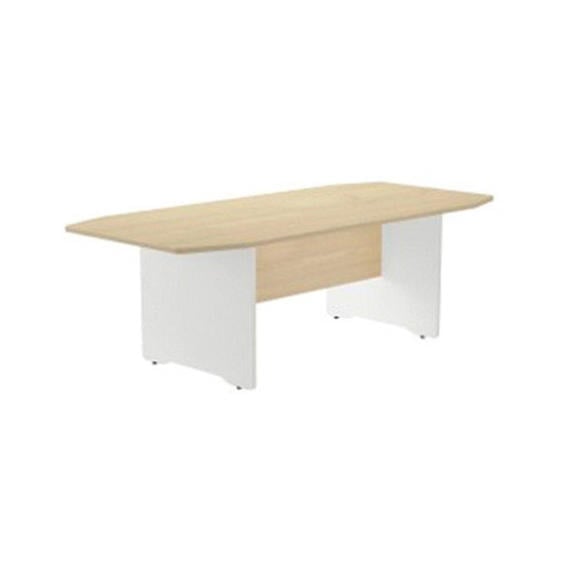 Mesa de reunion rocada meeting 3003aw01 estructura madera blanco tablero madera haya 220x100x72 cm